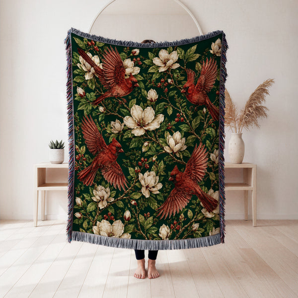 Cardinal Magnolia Garden Blanket