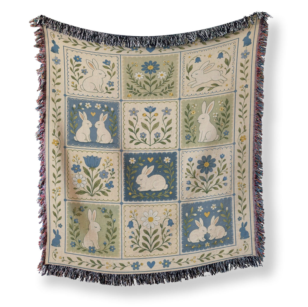 Bunnies of the Blue Meadow Blanket