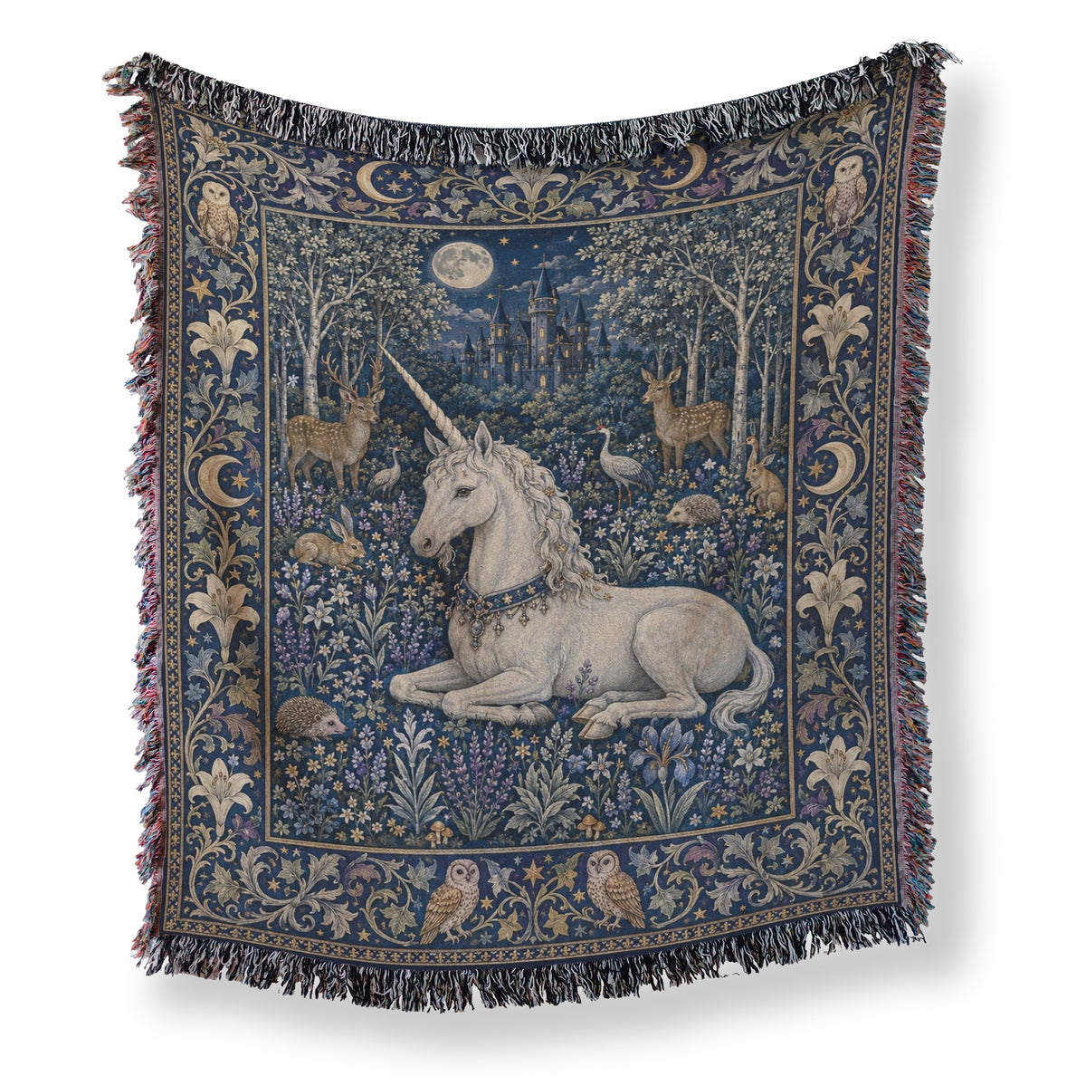 The Moonlit Unicorn Forest Blanket Main image