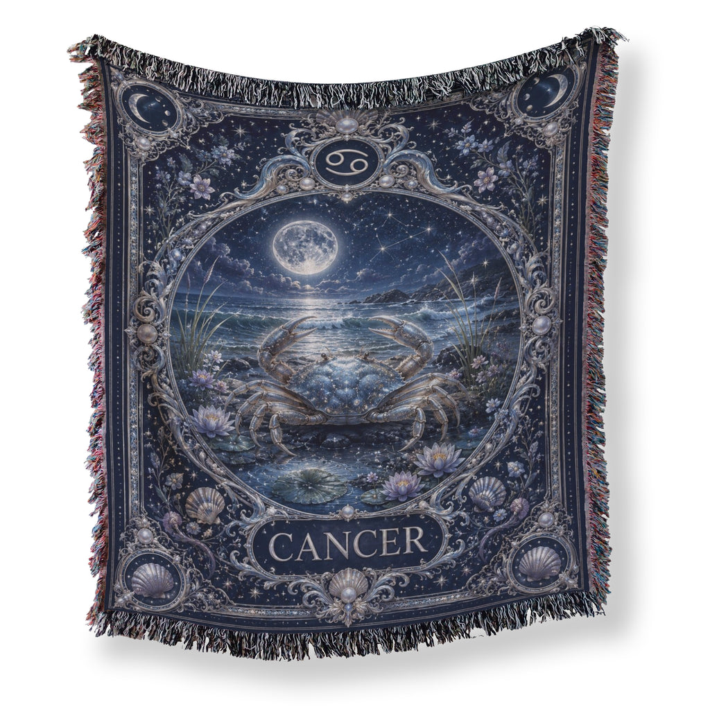Cancer Moonlit Tide Zodiac Blanket