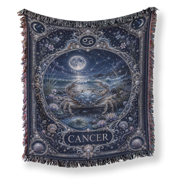 Cancer Moonlit Tide Zodiac Blanket