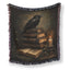 Candlelit Raven & Antique Books Blanket