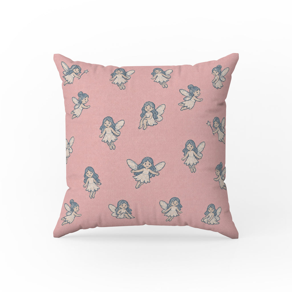 Little Blue Fairies – Blush Pink Pillow