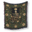 Moonlit Ivory Rose Skeleton Reader Blanket
