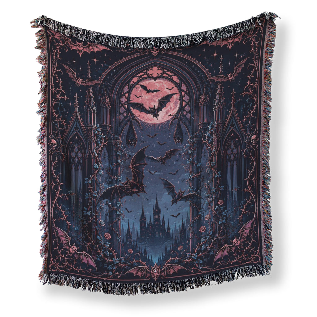 Bats Beneath the Rose Moon Blanket