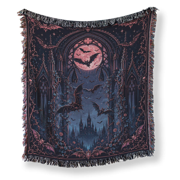 Bats Beneath the Rose Moon Blanket
