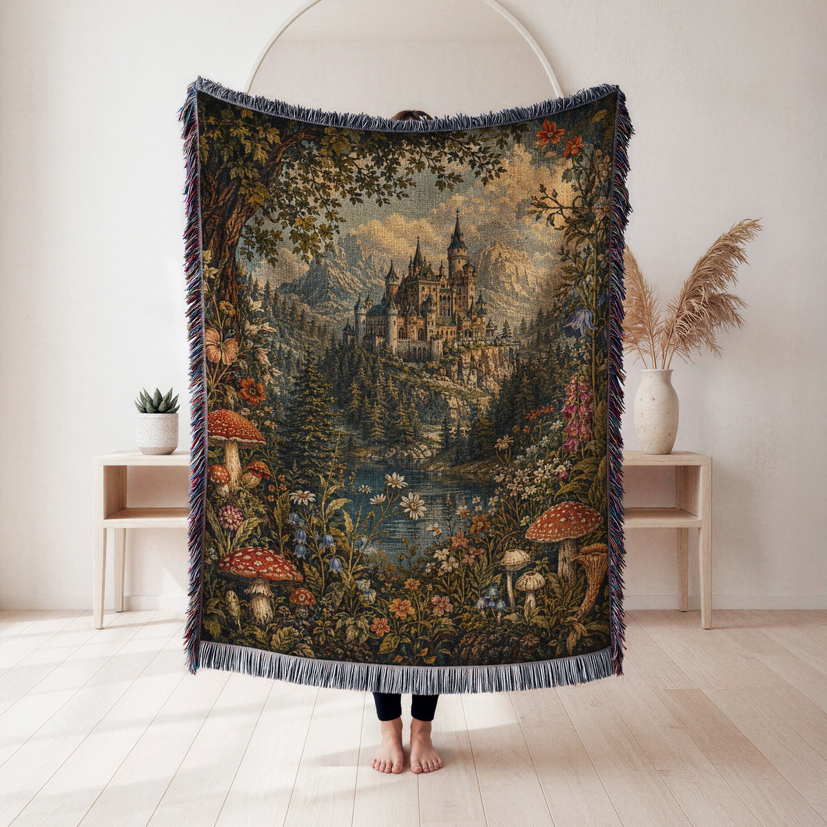 Enchanted Castle by the Lake Blanket