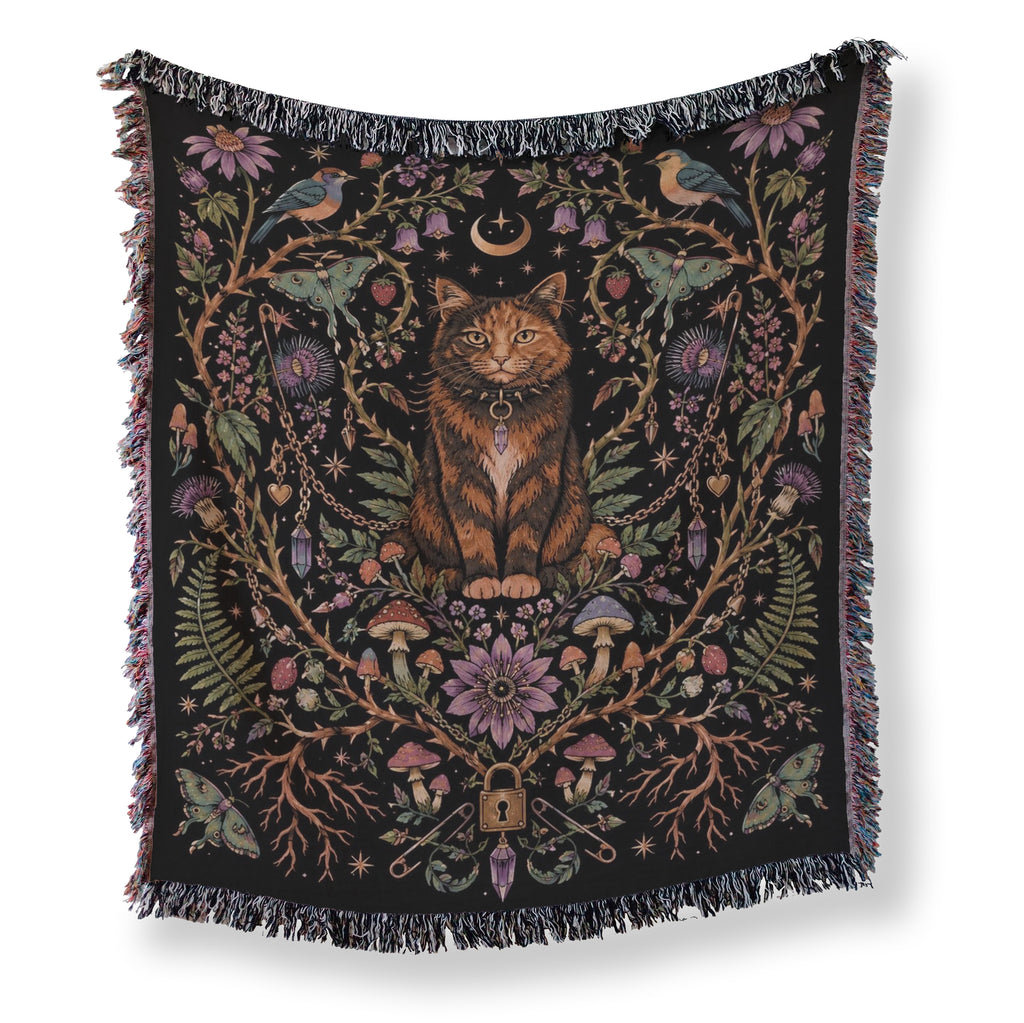 Moonlit Cat Garden Blanket