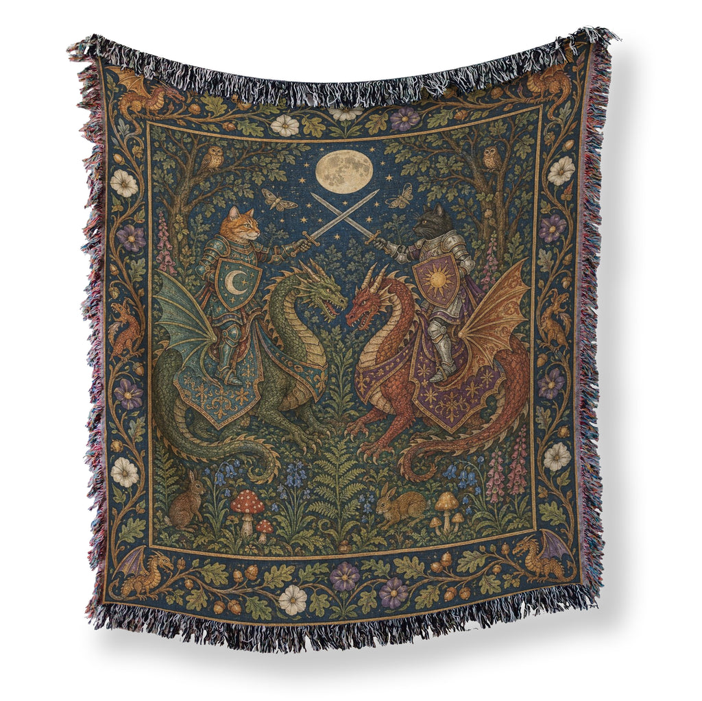 The Moonlit Dragon Riders Blanket