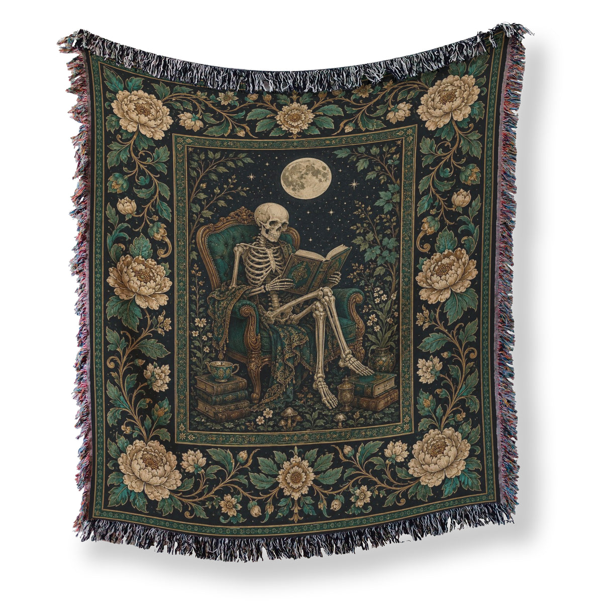 The Emerald Chair Skeleton Reader Blanket Main image