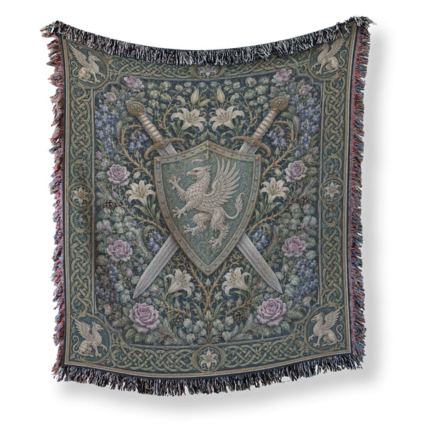 The Griffin Shield Tapestry Blanket