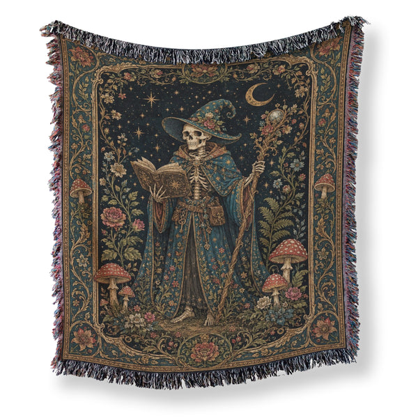 Celestial Skeleton Wizard Reader Blanket