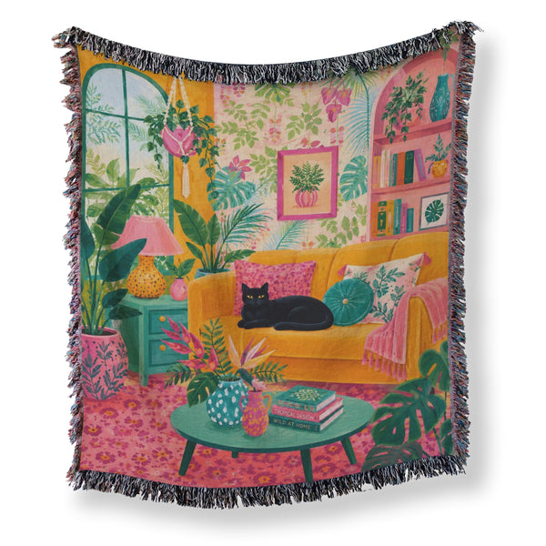 Tropical Home Black Cat Blanket