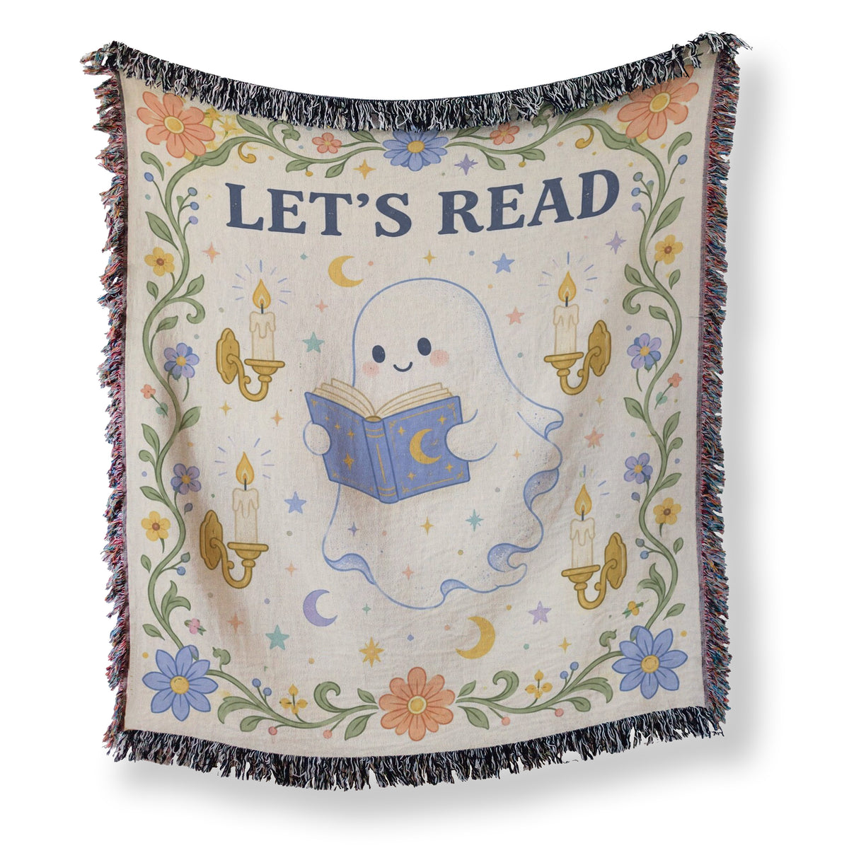 Let's Read Candlelit Ghost Blanket Main image
