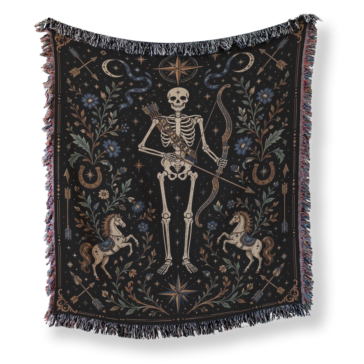 Sagittarius Star Archer – Gothic Skeleton Zodiac Blanket Main image