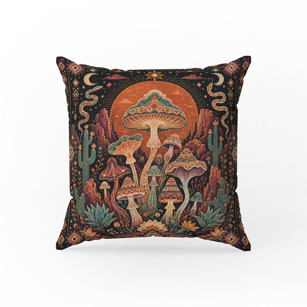 Desert Dream Mushrooms – Whimsical Southwest Pillow