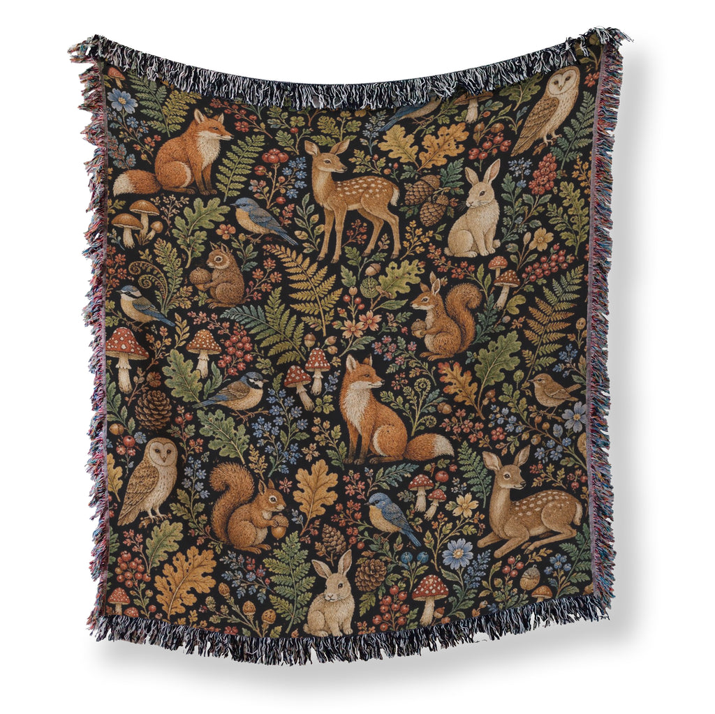 Woodland Animals Tapestry Blanket