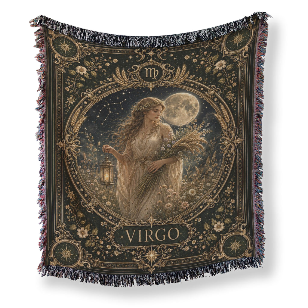 Virgo Moonlit Harvest Maiden Zodiac Blanket