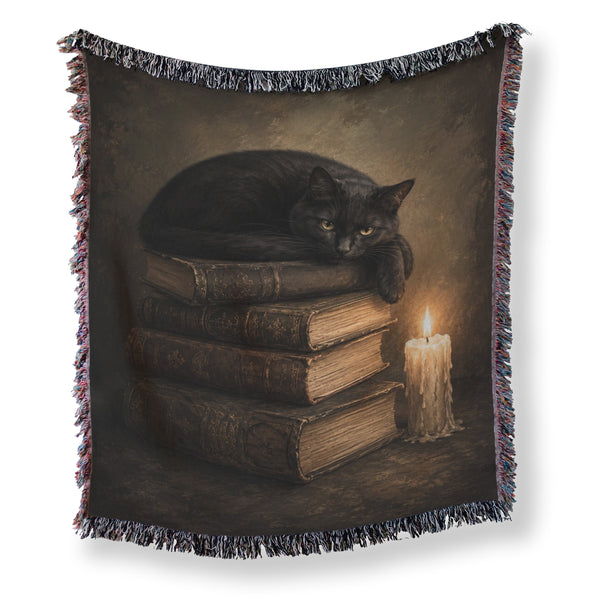 Black Cat & Candlelight Books Blanket