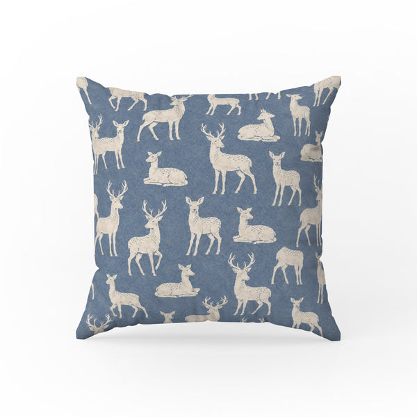 Blue Forest Deer – Woodland Stag Pillow