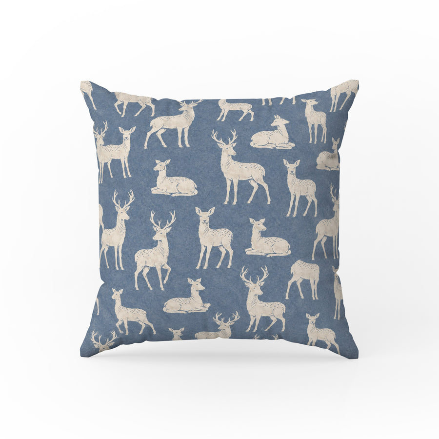 Blue Forest Deer – Woodland Stag Pillow