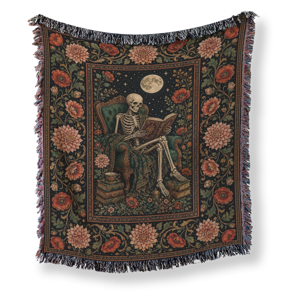 Poppy Scholar Skeleton Reader Blanket Main image