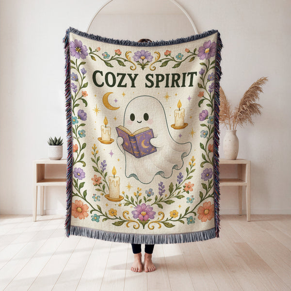 Cozy Spirit Reading Ghost Blanket