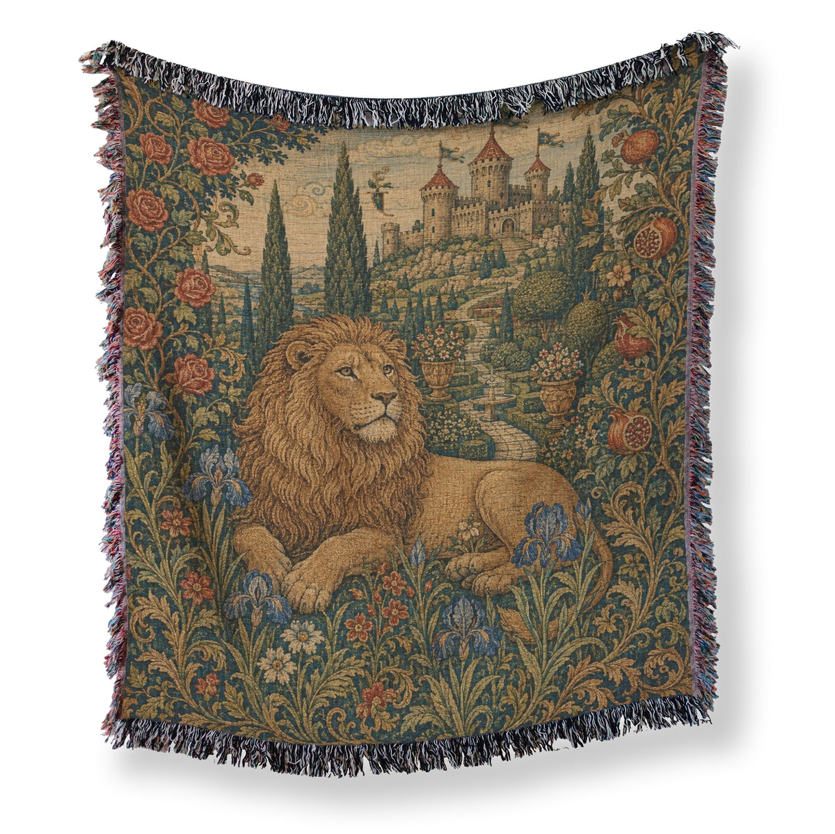 The Lion of the Rose Garden Blanket