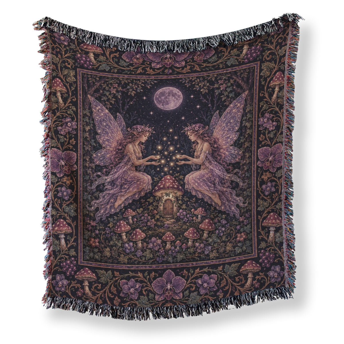 Purple Mushroom Twin Fairies Blanket Main image