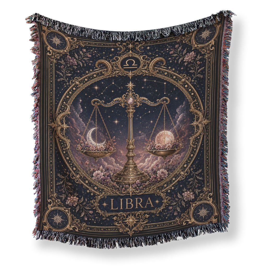 Libra Celestial Balance Scales Zodiac Blanket