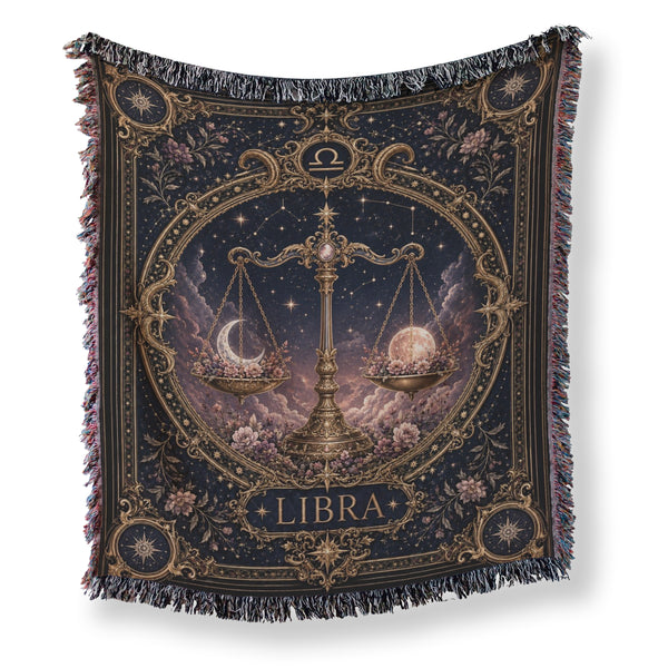 Libra Celestial Balance Scales Zodiac Blanket
