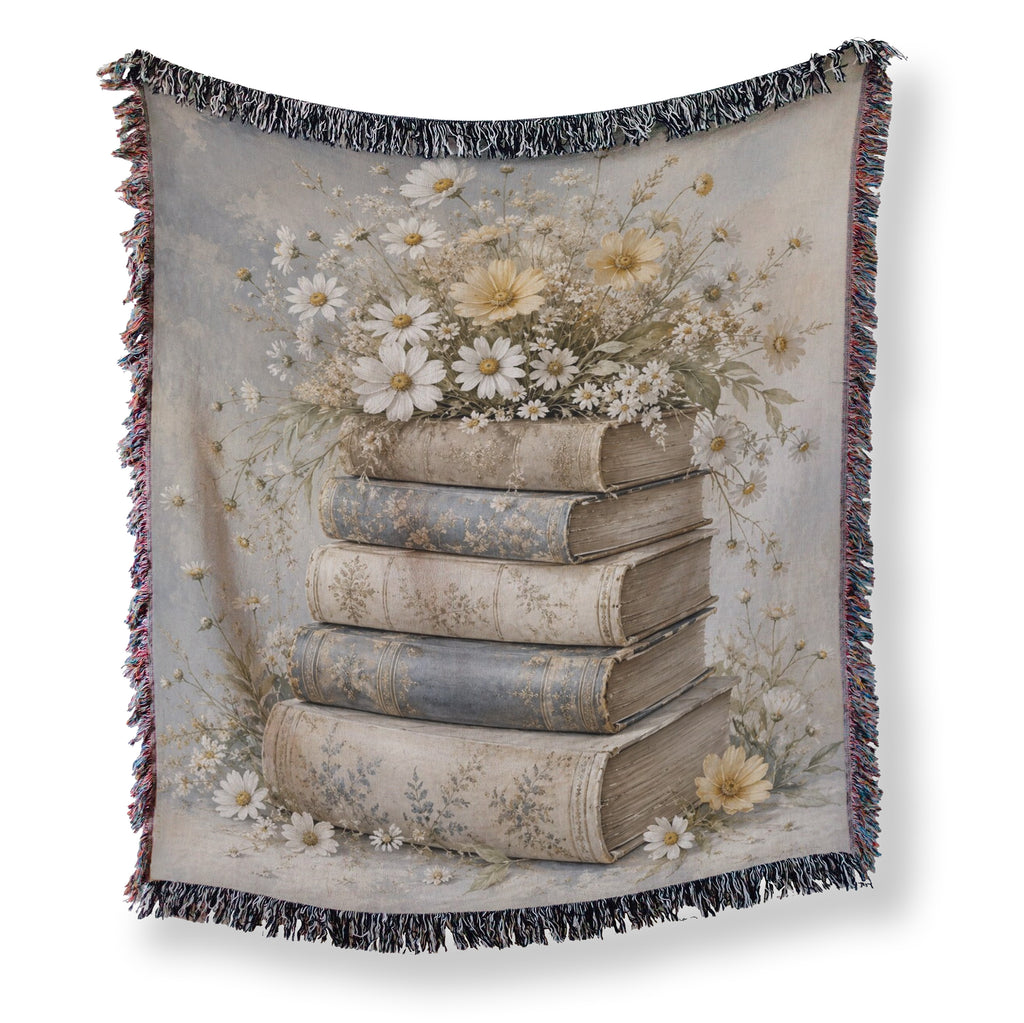 Daisy & Vintage Books Blanket