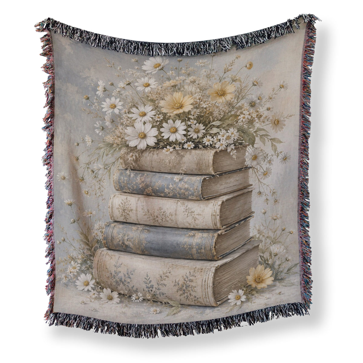 Daisy & Vintage Books Blanket