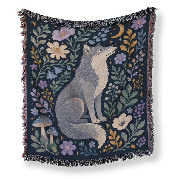 Moon Garden Wolf Blanket
