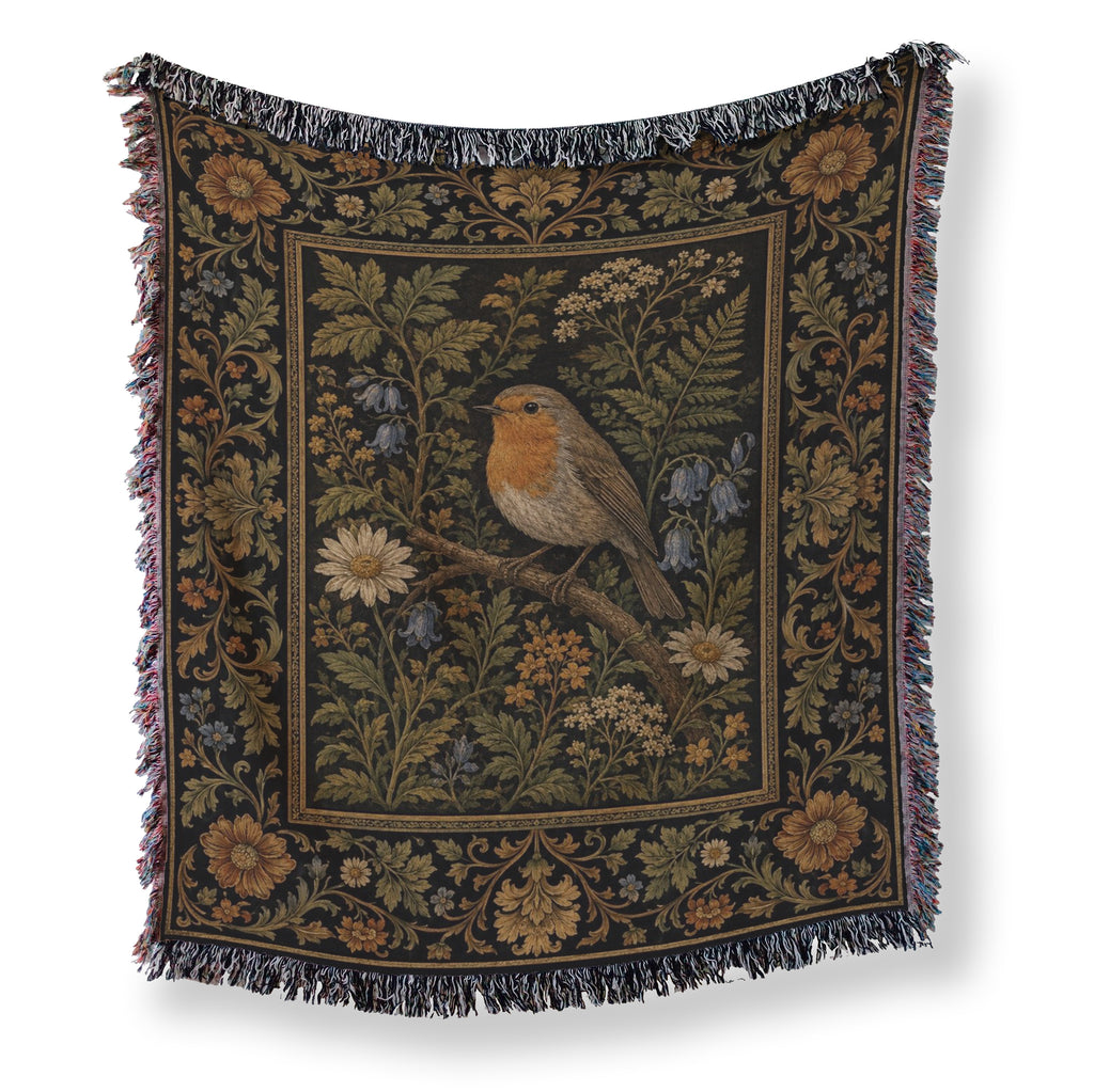 Robin Woodland Tapestry Blanket