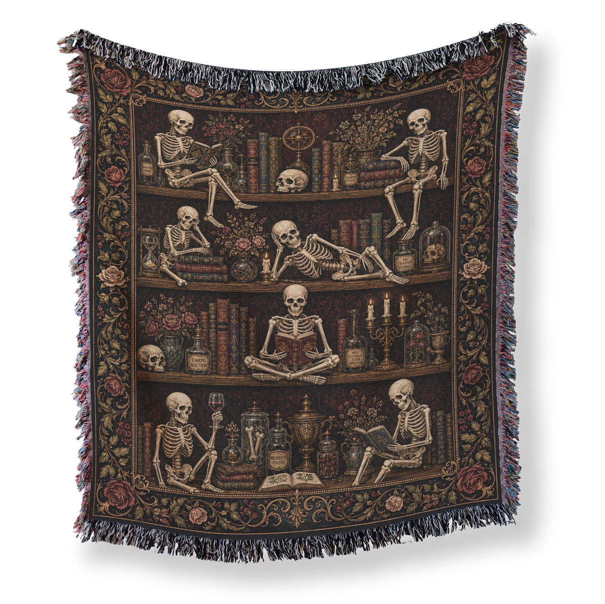 Skeleton Scholars Library Blanket Main image