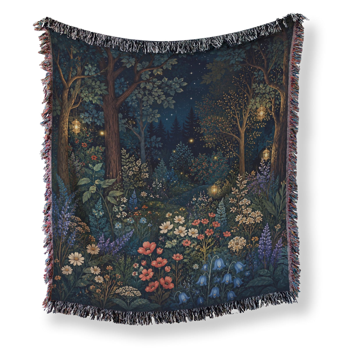 Lanterns in the Wildflower Wood Blanket Main image