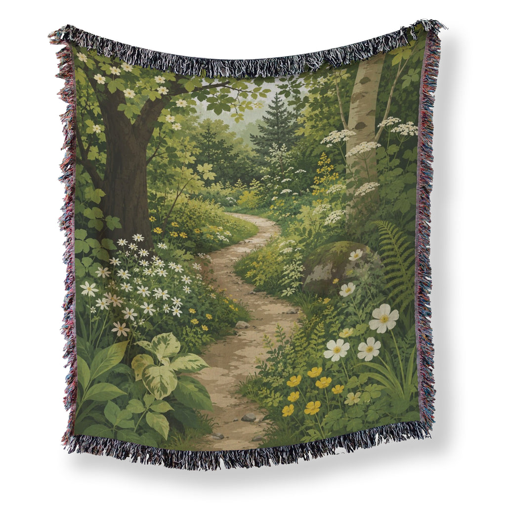 The Sunlit Woodland Path Blanket