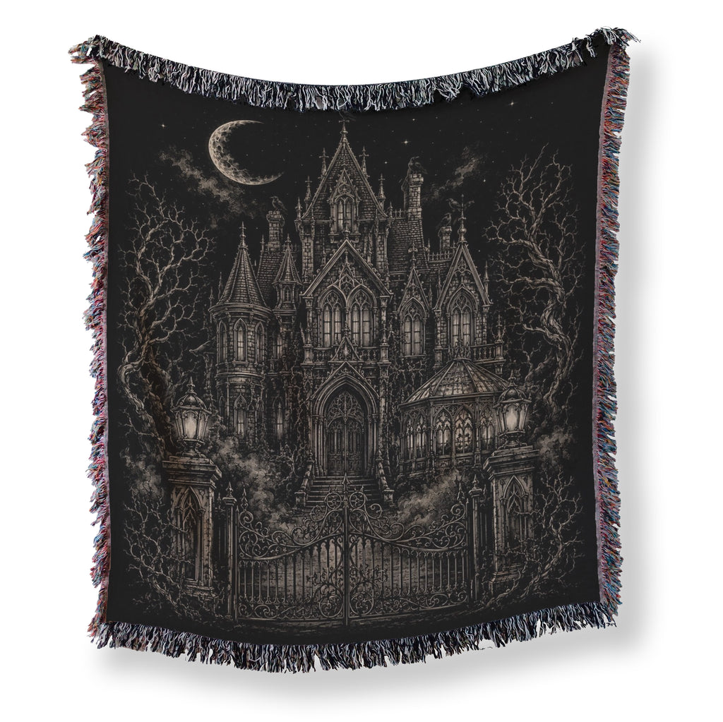 Moonlit Gothic Manor Blanket