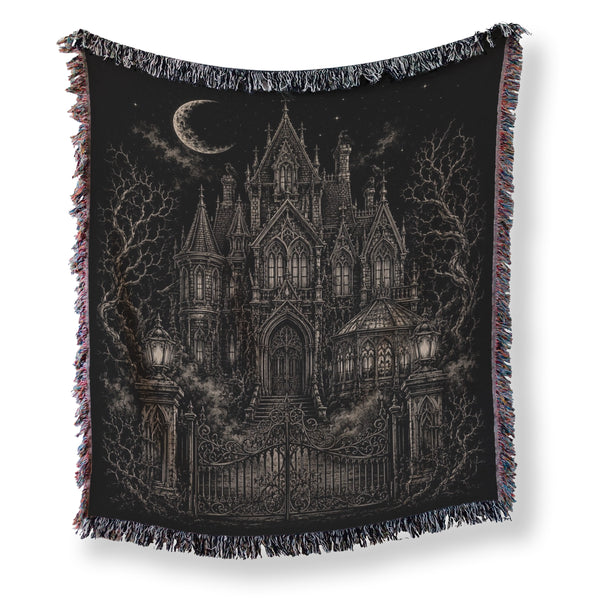Moonlit Gothic Manor Blanket