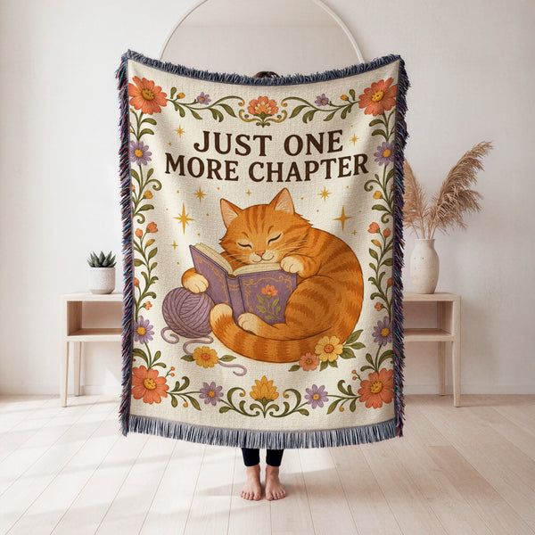 Just One More Chapter Cat Blanket