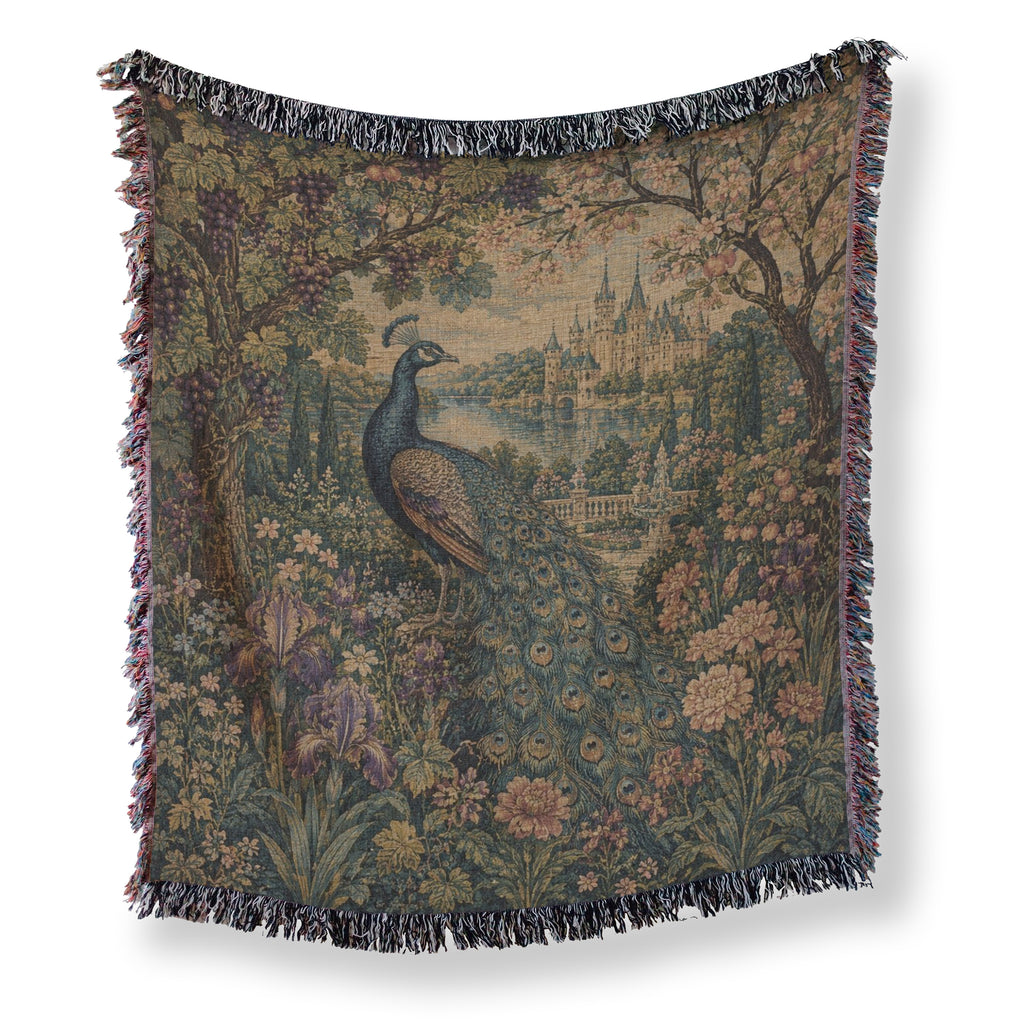 The Peacock of the Lakeside Castle Blanket
