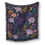 Midnight Raven Flower Blanket