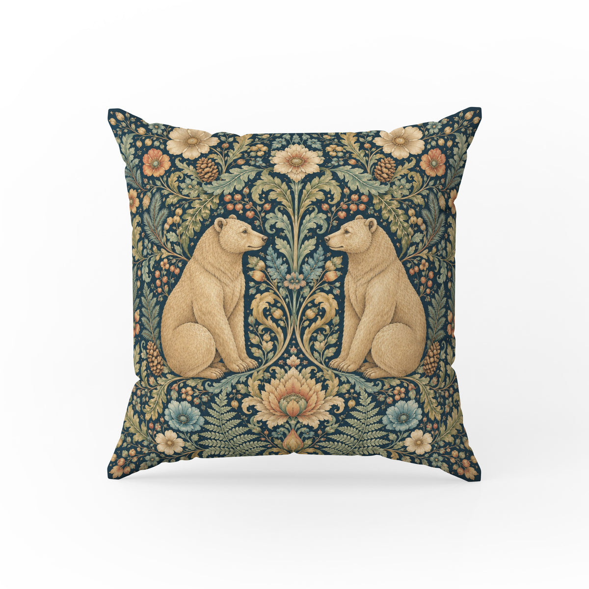 The Bear Garden – Ornate Woodland Pillow