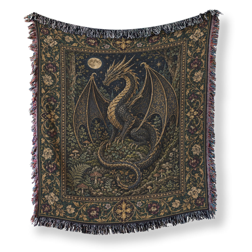 The Midnight Forest Dragon Blanket