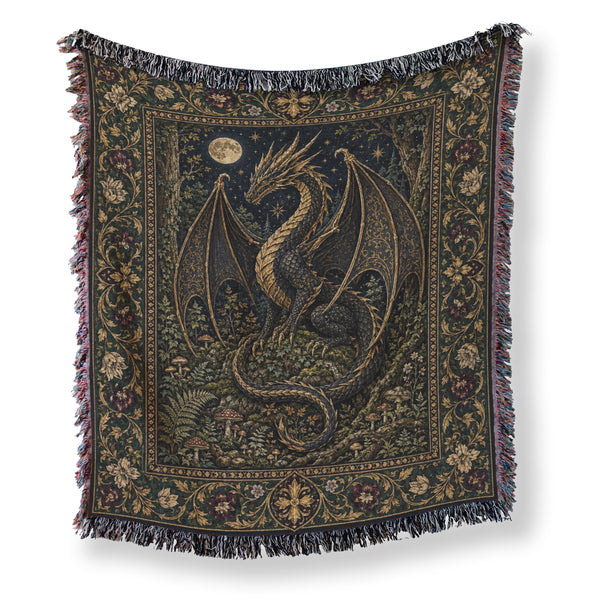 The Midnight Forest Dragon Blanket