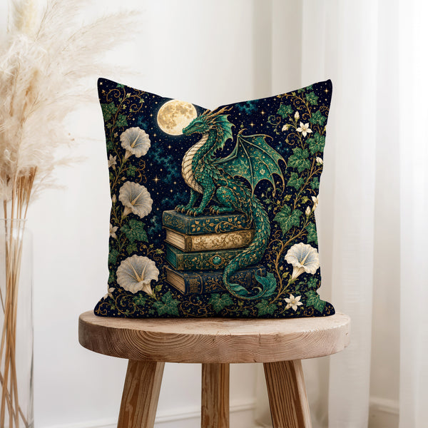 The Emerald Moon Dragon – Celestial Book Pillow
