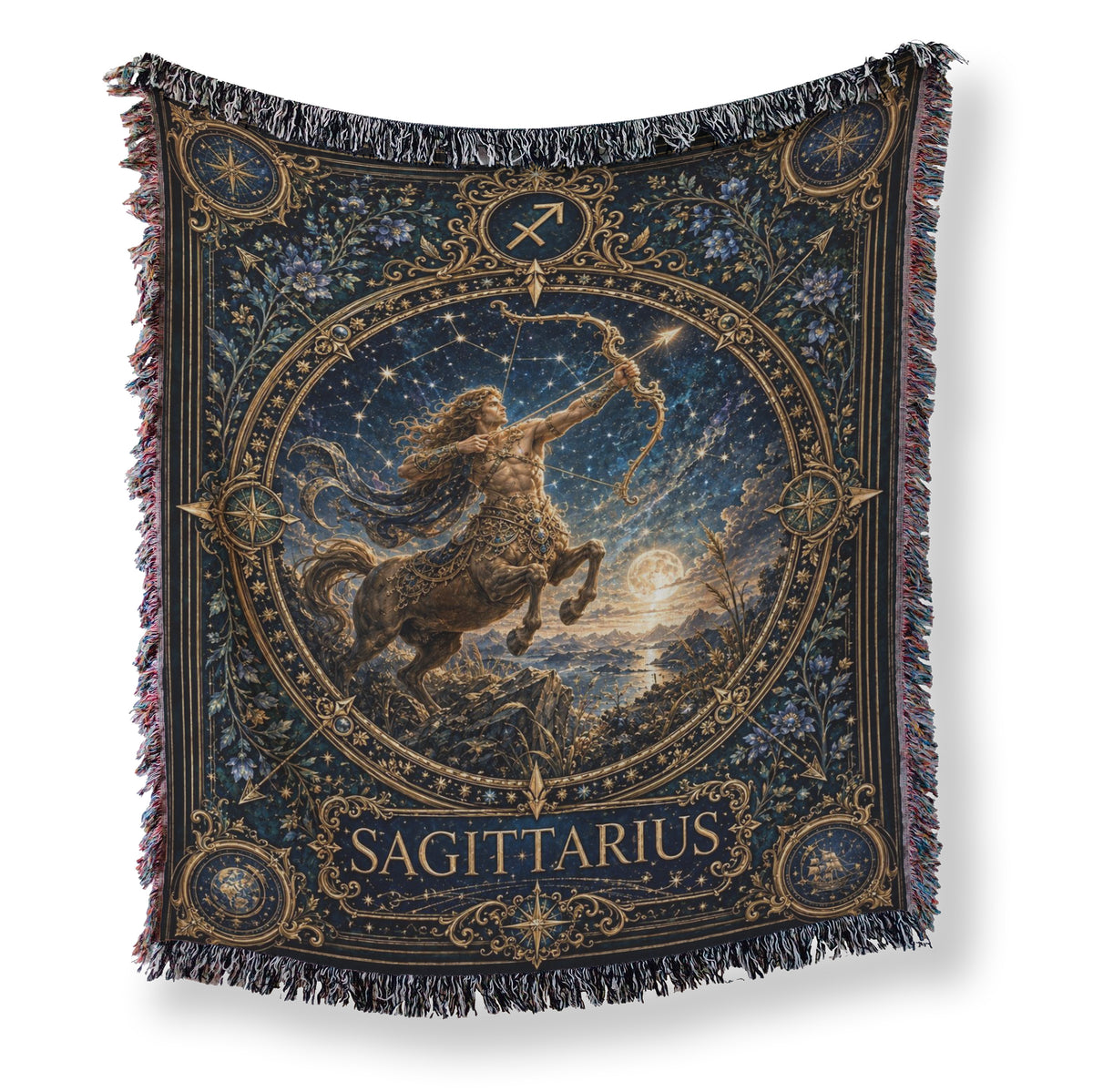 Sagittarius Starlit Centaur Archer Zodiac Blanket Main image