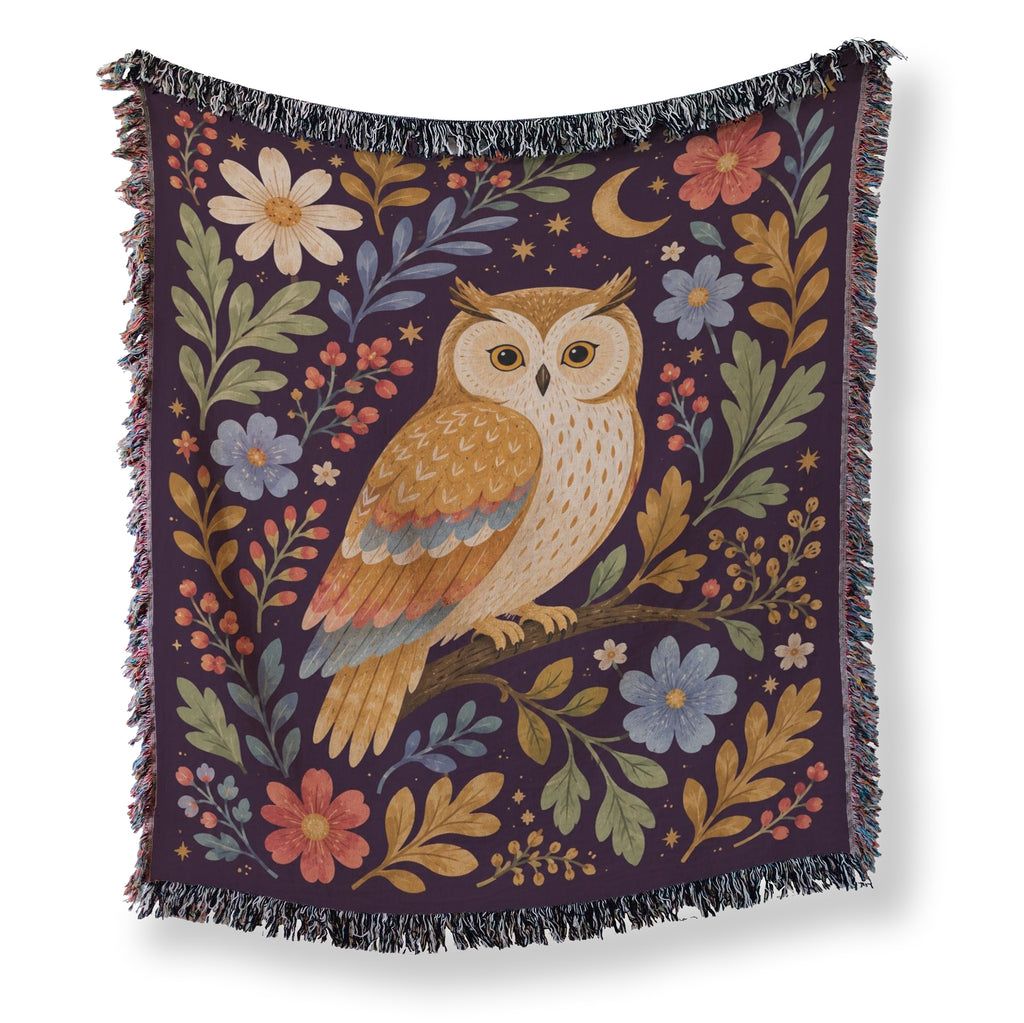 Golden Moon Owl Blanket