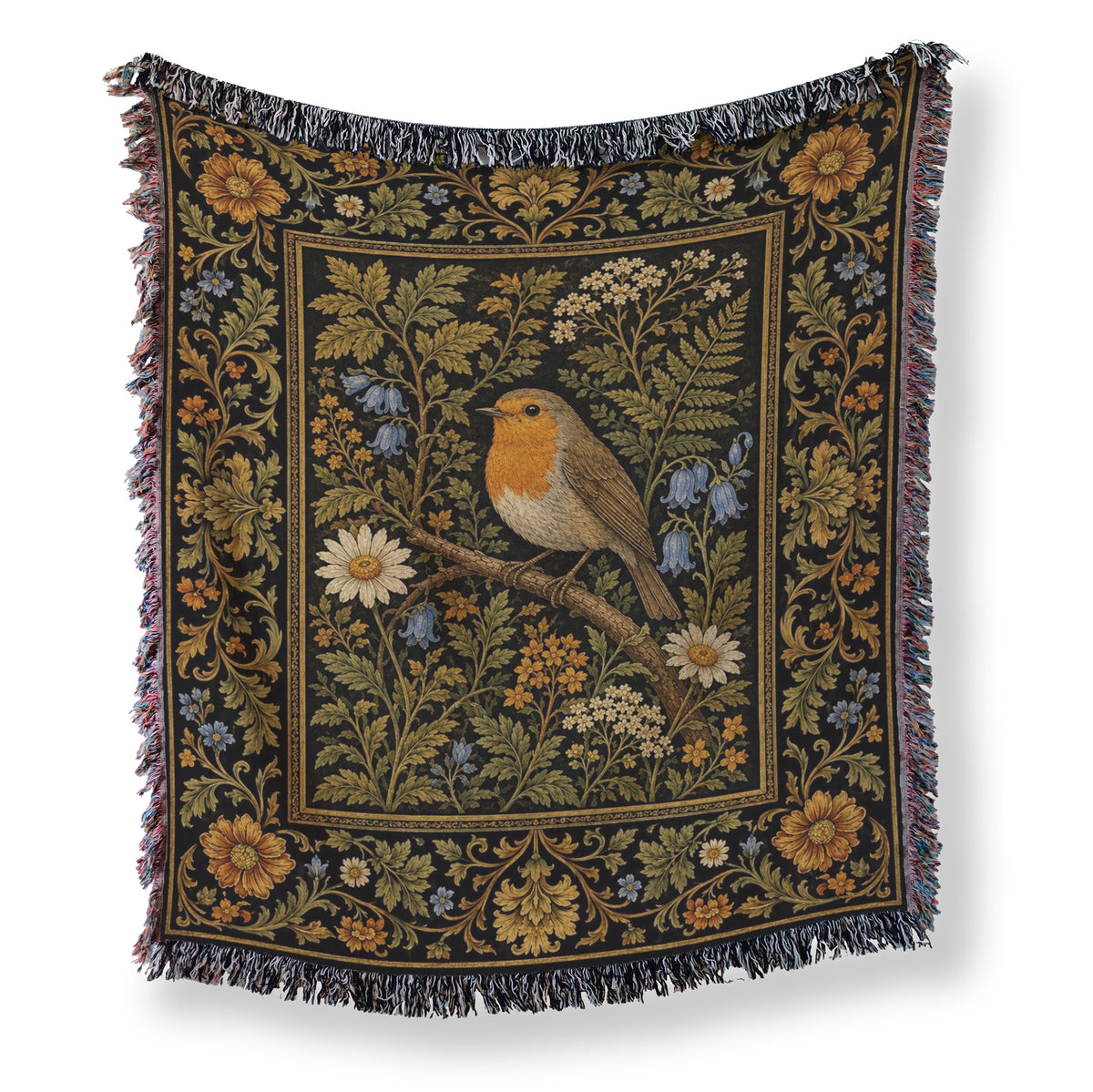 Golden Robin Tapestry Blanket Main image